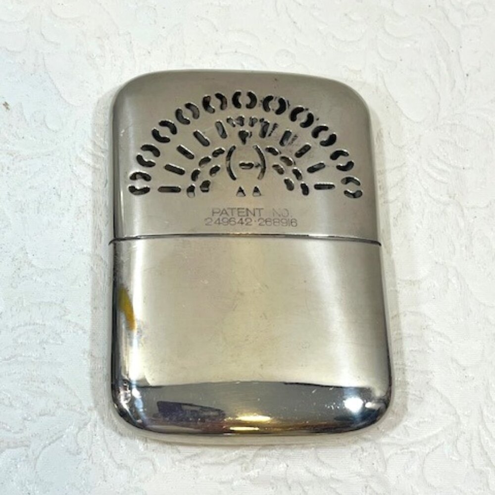 VTG 50's Peacock Pocket Chrome Hand Warmer Silver Toned 2.5"x3.5" Japan